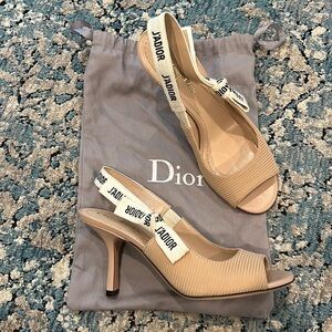 Dior Nude Slingback Heels